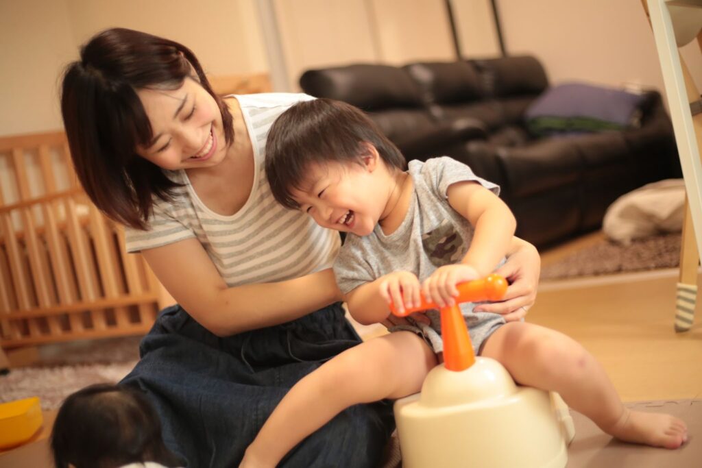 母親と子供の写真